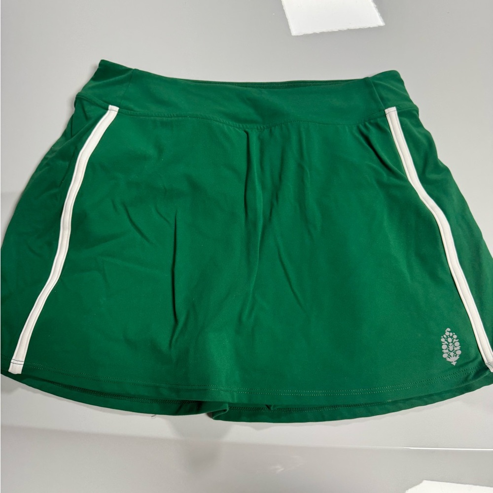 Green FREE PEOPLE MOVEMENT Athletic Skirt with White Accents